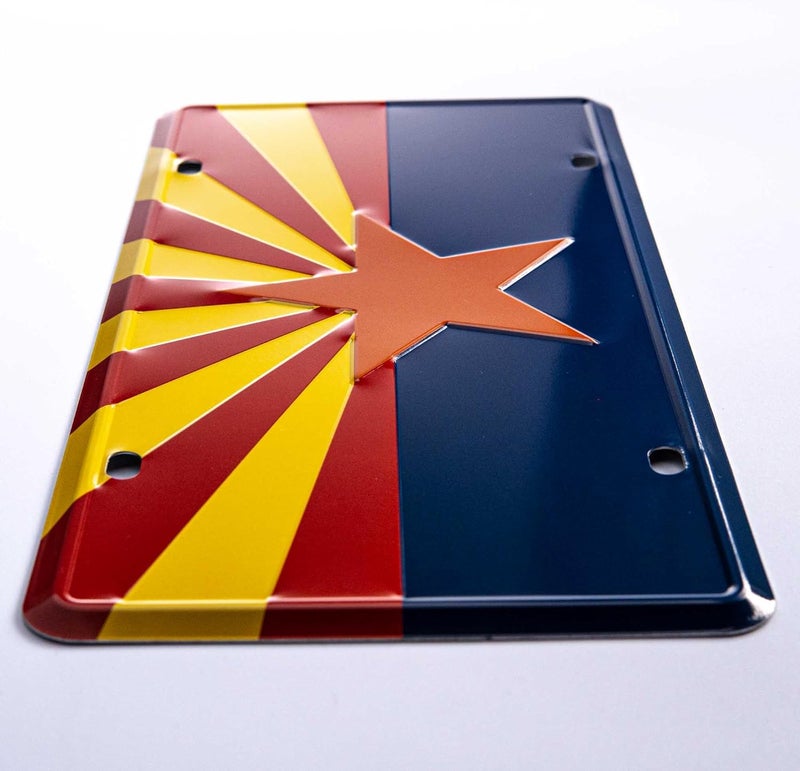 Pickwicks Arizona State Flag License Plate – Embossed HD Aluminum Car Tag – Decorative Front Plate – 6”x12” – Southwest Pride (Arizona) - Image 2